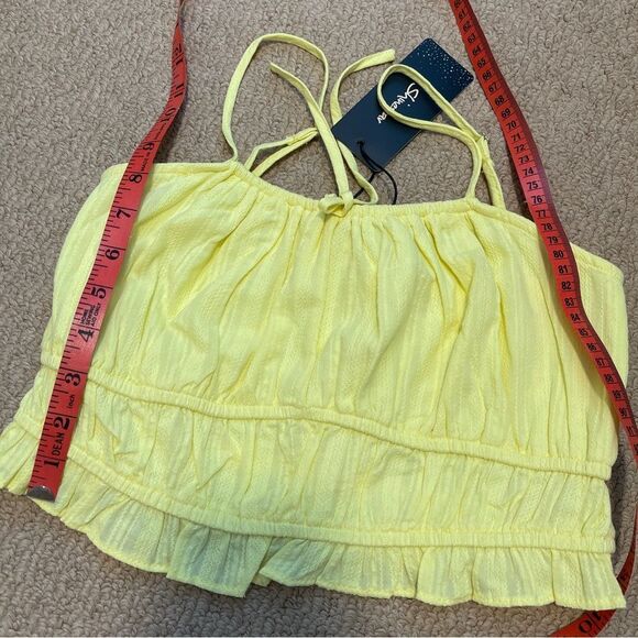 NWT Shinestar Ruffle Crop Top Yellow – S - Picture 10 of 10